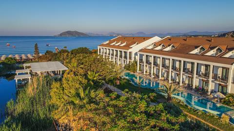 Lees alles over Hotel Jiva Beach Resort in de plaats Fethiye op Lycische Kust voor je vakantie in 2027