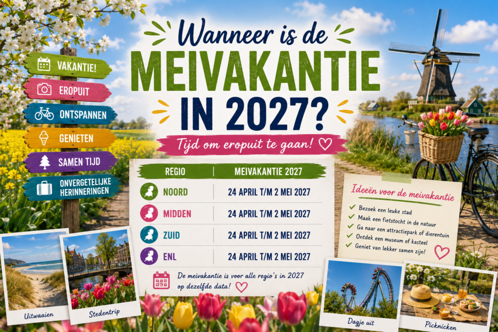 Wanneer is de meivakantie in 2027 - schoolvakantie