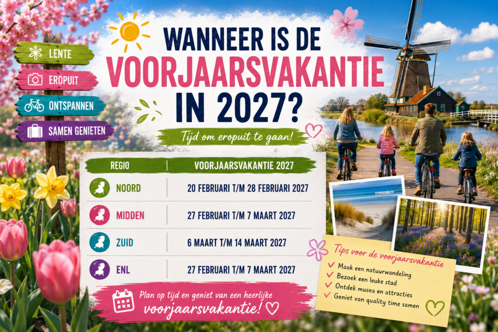 Wanneer is de voorjaarsvakantie in 2027- schoolvakantie