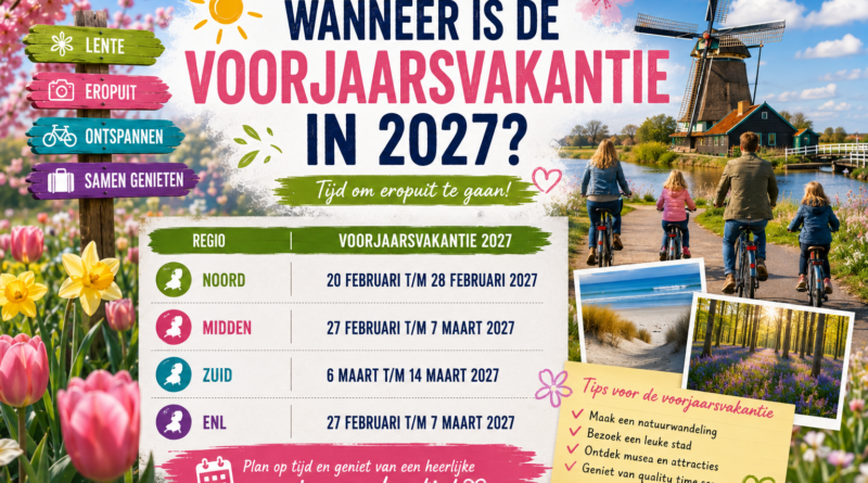 Wanneer is de voorjaarsvakantie in 2027- schoolvakantie