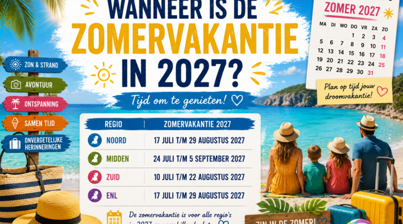 Wanneer is de zomervakantie 2027? - schoolvakanties