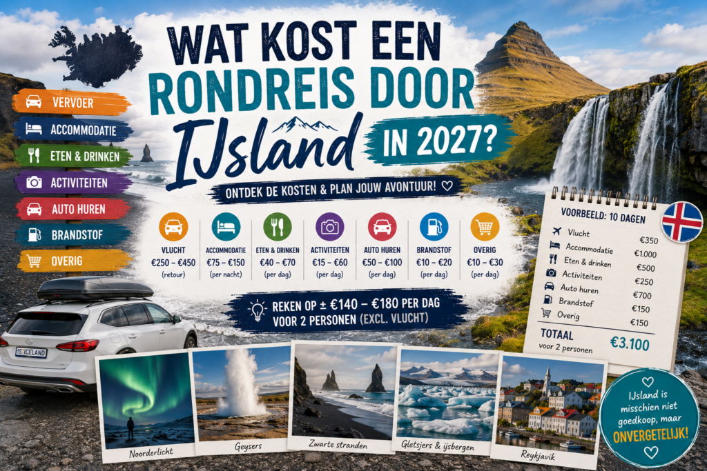 Wat kost een rondreis door IJsland in 2027? Alle prijzen en bespaartips