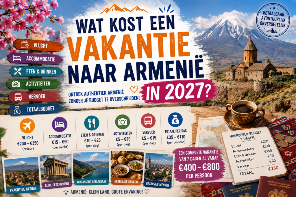 Wat kost een vakantie naar Armenië in 2027? Alle prijzen op een rij