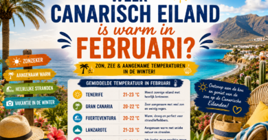 Welk Canarisch eiland is warm in februari?
