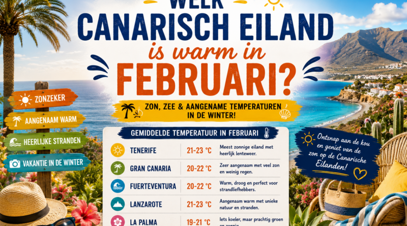 Welk Canarisch eiland is warm in februari?