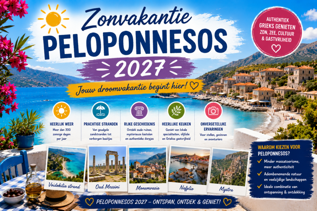 Zonvakantie Peloponnesos 2027 boeken